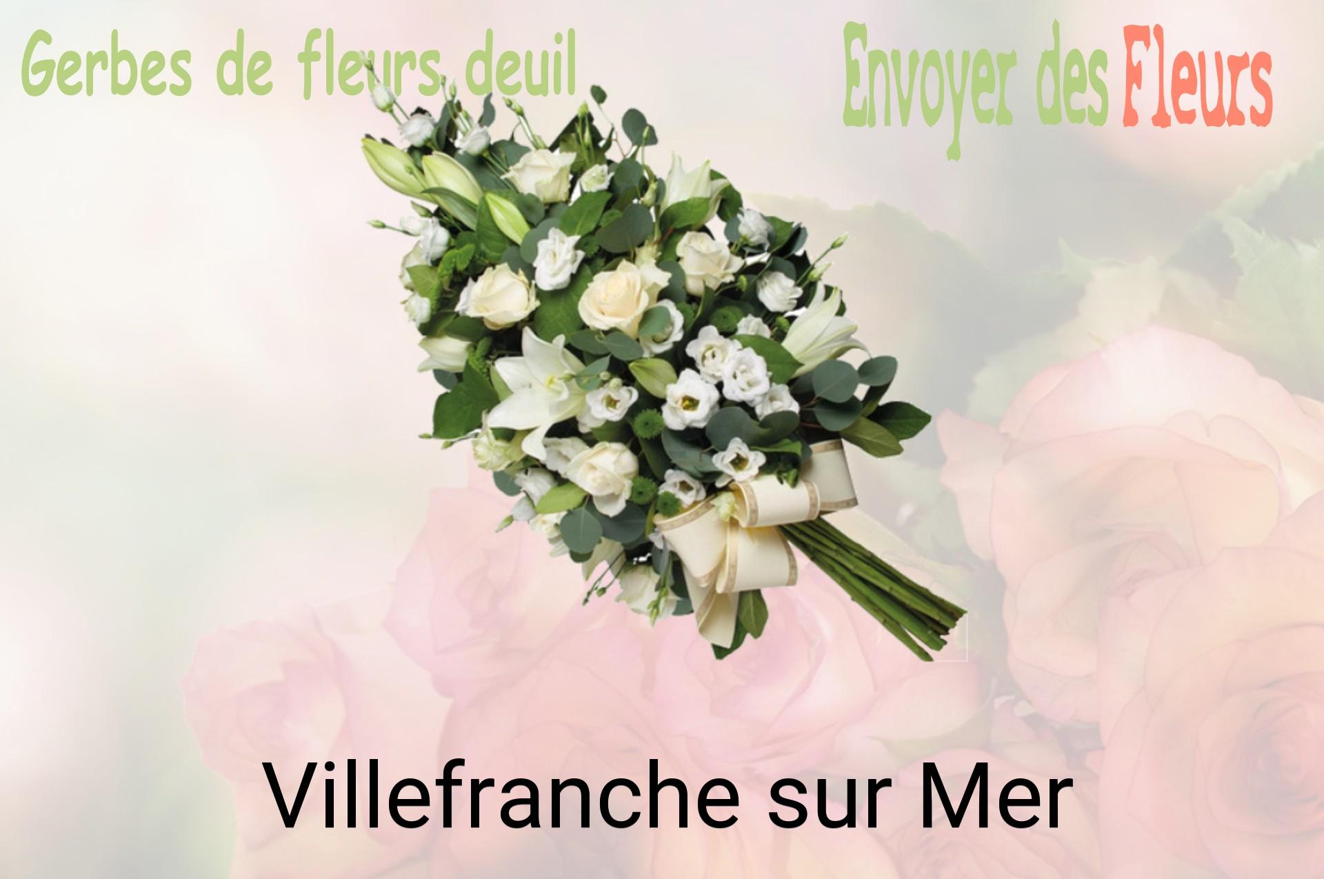 Gerbe de fleurs de deuil livrée à Villefranche-sur-Mer